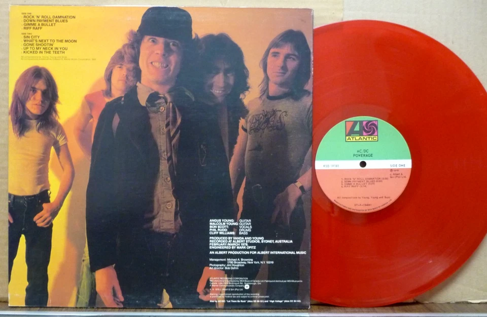 AC/DC Powerage LP Red Colored Vinyl RARE 1978 Canada KSD 19180 Bon Scott SUPERB - Image 2 of 4