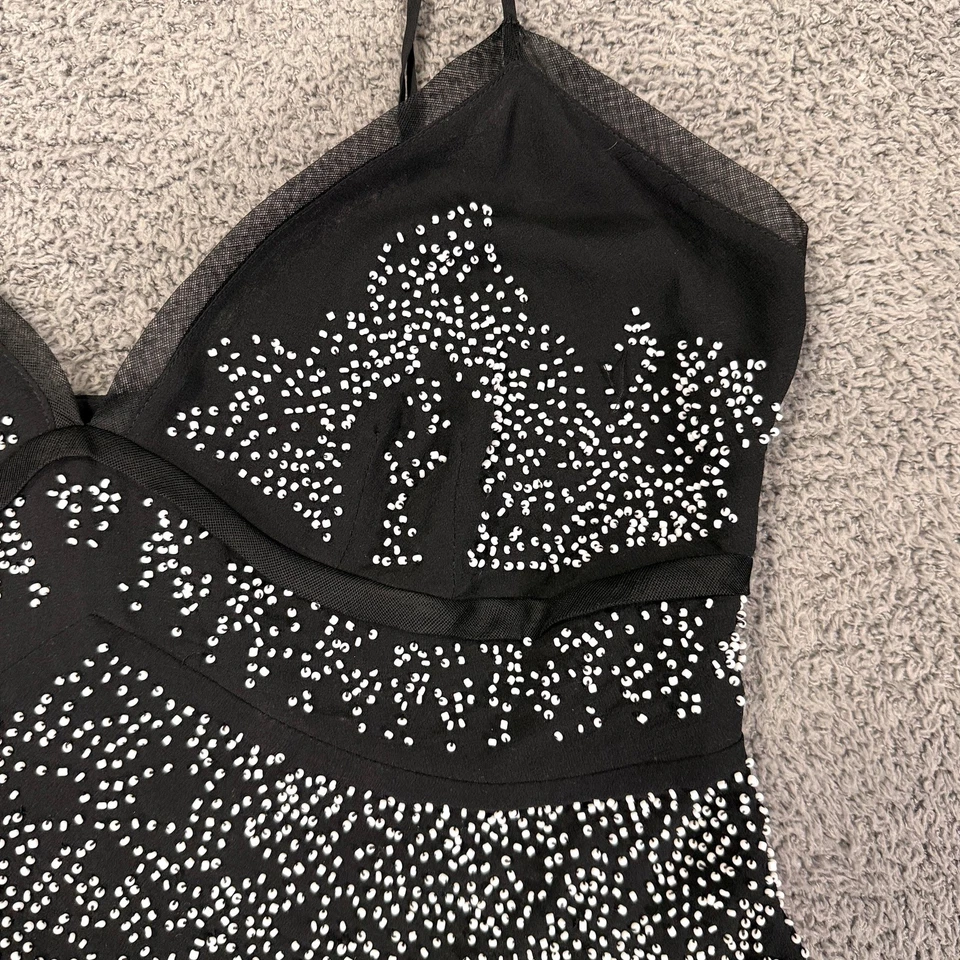 Camiseta sin mangas Y2K The Limited de seda para mujer Babydoll con cuentas medianas semi transparente caprichoso Foto 2 de 4