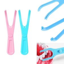 1/5Pcs Y Shape Plastic Dental Floss Rack Reusable Pick Holder Teeth Clean Care