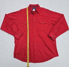 Wrangler Wester Shirt Long Sleeve Button Down Mens Size Large Red