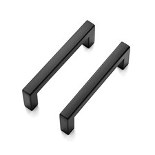 15 Pack Solid 3 Inch Matte Black Square Bar Kitchen Cabinet Pulls Set