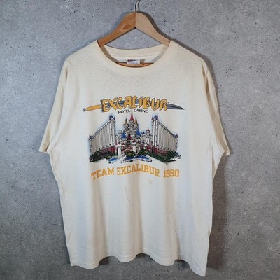 Vintage Tee Jays 1990 Excalibur Hotel Casino Las Vegas 90s T-Shirt Herren XL Creme