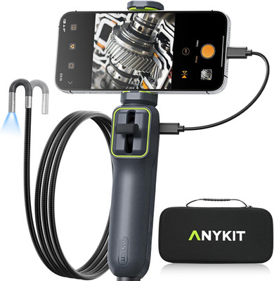 Two-Way Articulating Borescope with Light, Industrial Endoscope Inspection Camer