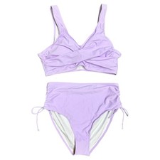 Lilac Purple Faux Wrap High Waisted Bikini Swimsuit Size Small NWOT