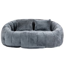 Gray Chenille Bean Bag Sofa: Indoor/Outdoor Lounger