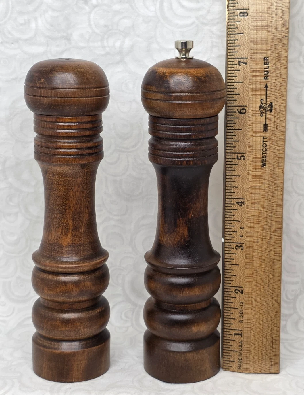 NOS Vintage Mid Century Wooden Salt Shaker & Pepper Mill Set Japan MCM Boxed