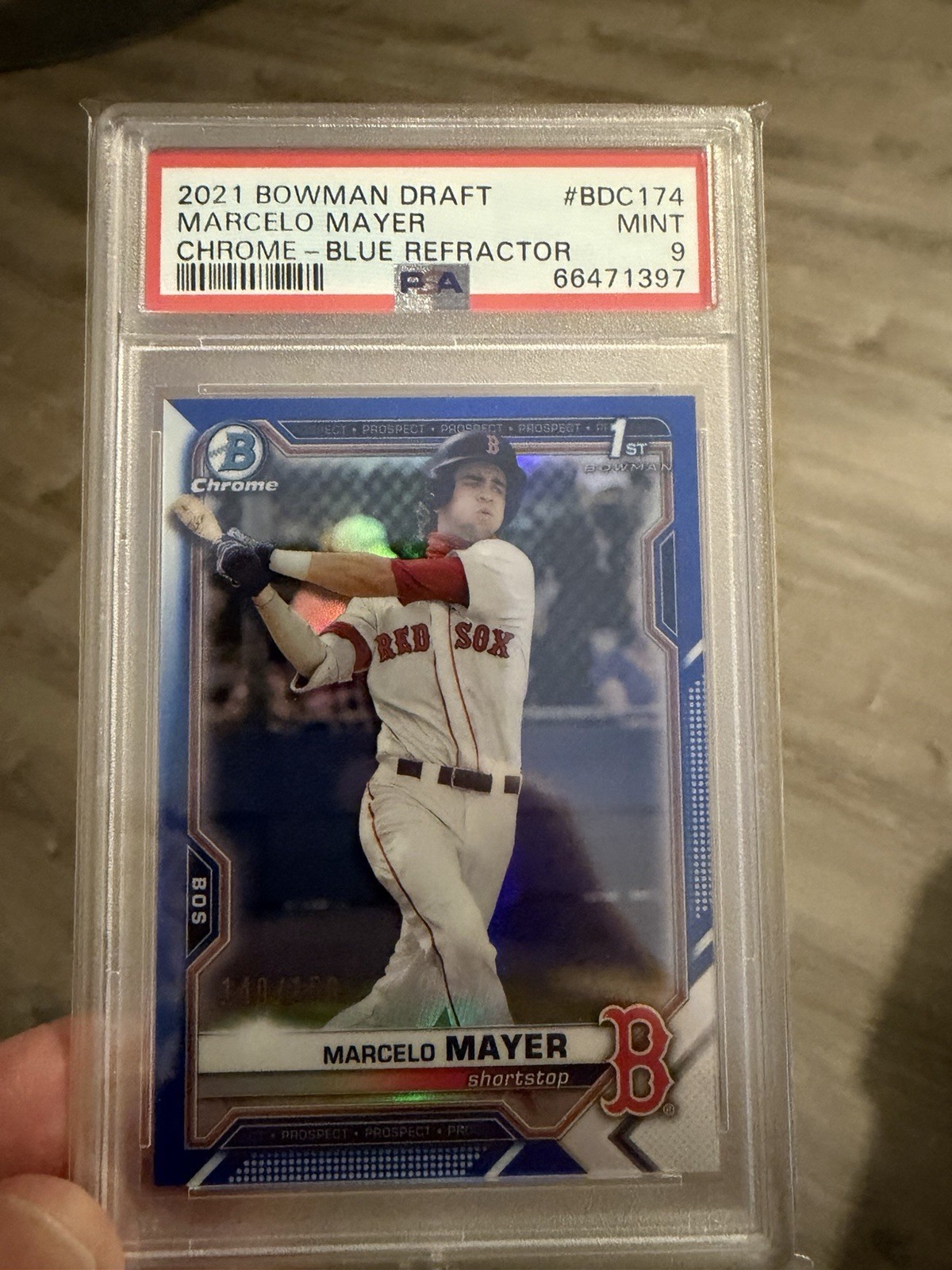 2021 Marcelo Mayer Bowman Chrome Blue Refractor /150 PSA 9