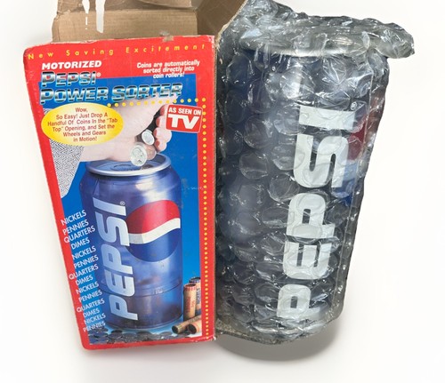 VTG PEPSI CAN COIN POWER SORTING MACHINE ELECTRONIC INTO COIN ROLLS BOX NOS