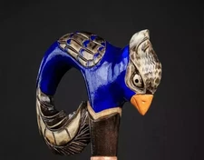 Golden Gryphon Cane Hand Carved Handle cane Hiking Wooden walking stick 37"