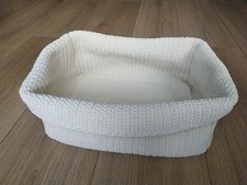 IKEA Lidan Knitted Crochet Storage Basket Ivory Organiser Storage 12 x 8"