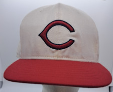 Vintage Cincinnati Reds Roman Pro Leather Fitted Cap - USA Made - EUC