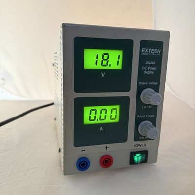 EXTECH 382202 DC Power Supply w/ Power Cable - Used Tested Working