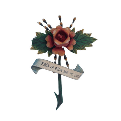 Handcrafted Peruvian Folk Art,  Eres La Flor De Mi Vida Ornament Wall Decor