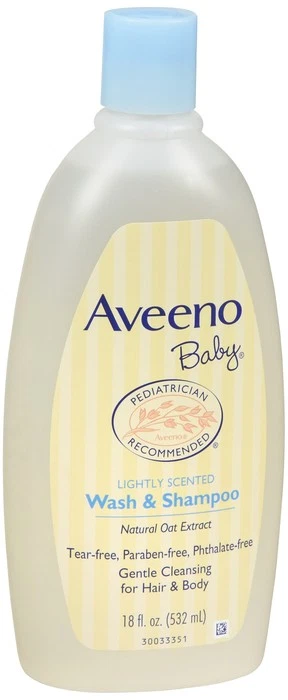 Aveeno Baby Daily Moisture Wash & Shampoo Lightly Scented 18 Oz