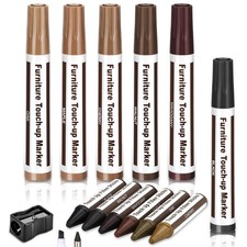 Furniture Repair Kit Wood Markers, 13 Pcs Marker Set and Wax Sticks with Shar...
