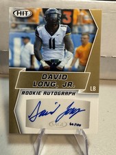 DAVID LONG JR. 2019 SAGE High GOLD AUTOGRAPH 66/100 West Virginia Football WVU