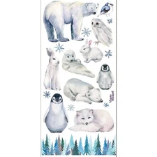 Snow Animal Stickers - Violette Stickers - 1 Winter Sticker Sheet for Crafts