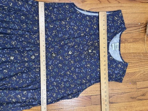 Vintage Laura Ashley 10 Blue Floral Cottagecore Pleated Jumper Dress Sleeveless - Picture 11 of 14