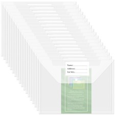 18 PCS Plastic Envelopes Folders Snap Closure A4 Clear File Document Organizer