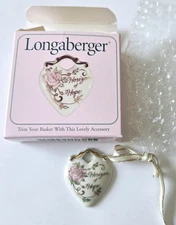 Vintage 1999-Longaberger Tie-On:  Horizon of Hope Shape Heart - Cancer Awareness