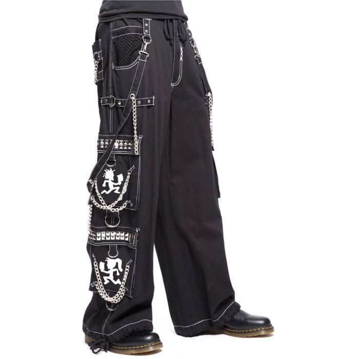 Fit Nexus Men Gothic White Skater Cyber Chains Punk Rock Cotton Jean Pants