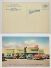 Vintage Linen Postcard Gay's Cafe Childress TX 1950s Cars Diner Neon Sign