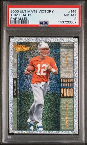 2000 ULTIMATE VICTORY PARALLEL #146 TOM BRADY ROOKIE RC PSA 8