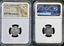 Ancient Greek Illyria Silver Drachm Dyrrhachium 200BC-80BC NGC Graded Fine