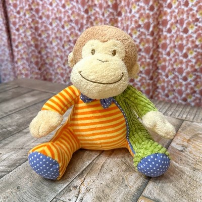 Mary Meyer Musical Monkey Plush Wind Up Rock A Bye Baby Green & Blue 8''