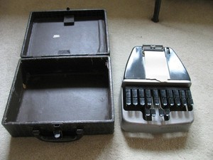 Vintage 1940's La Salle Stenotype Stenograph Machine Sleek Style with Case