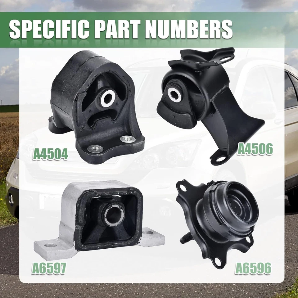 4×Engine Motor & Trans Mount For 2002-2006 Honda CR-V 2.4L Automatic A4504 A4506 - Image 2 of 4