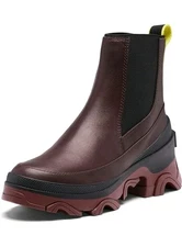 Sorel Brex Chelsea Platform Boots Waterproof Pull On New Cinder Black Women's 10