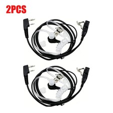 2 Pack 2 Pin Covert Earpiece Acoustic Tube PTT Mic for Baofeng UV-5R
