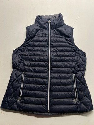 Michael Kors Packable Down Puffer Vest Blue Full Zip Goose Down Womens Sz Small