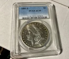 1881 S  Morgan Silver Dollar  PCGS  AU55