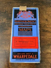 Bartholomew's Maps 1930 -50s Half Inch Vintage Cloth Map - 6 Wharfedale