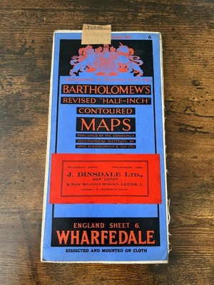 Bartholomew's Maps 1930 -50s Half Inch Vintage Cloth Map - 6 Wharfedale