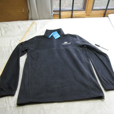 Columbia Jacket Men Medium Blk Steens Mountain Fleece Zip SUPER SOFT Logo NEW