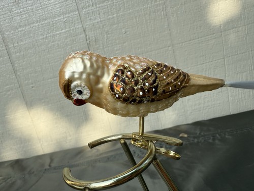 Old World Christmas Owl Blown Glass Christmas Ornament Clip On Soft Tail - Picture 6 of 7