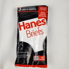 VTG NOS Hanes Briefs Mens Size XXL 1994 Cotton 3 Pair Tighty Whities