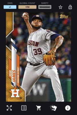 [DIGITAL CARD] Topps Bunt - Josh James - Physical Base Series 1 Gold Uncommon
