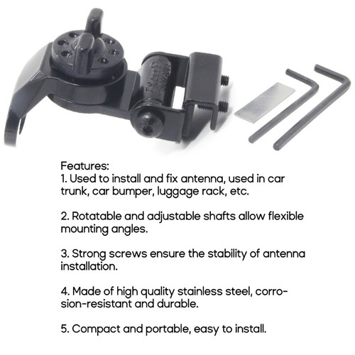 Stainless Steel Car Radio Mount Bracket Hand-Pressed Quick Release EM-70 - Zdjęcie 2 z 8