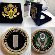 Challenge Coin Army Rank First Lieutenant Coin With Special Velvet Case