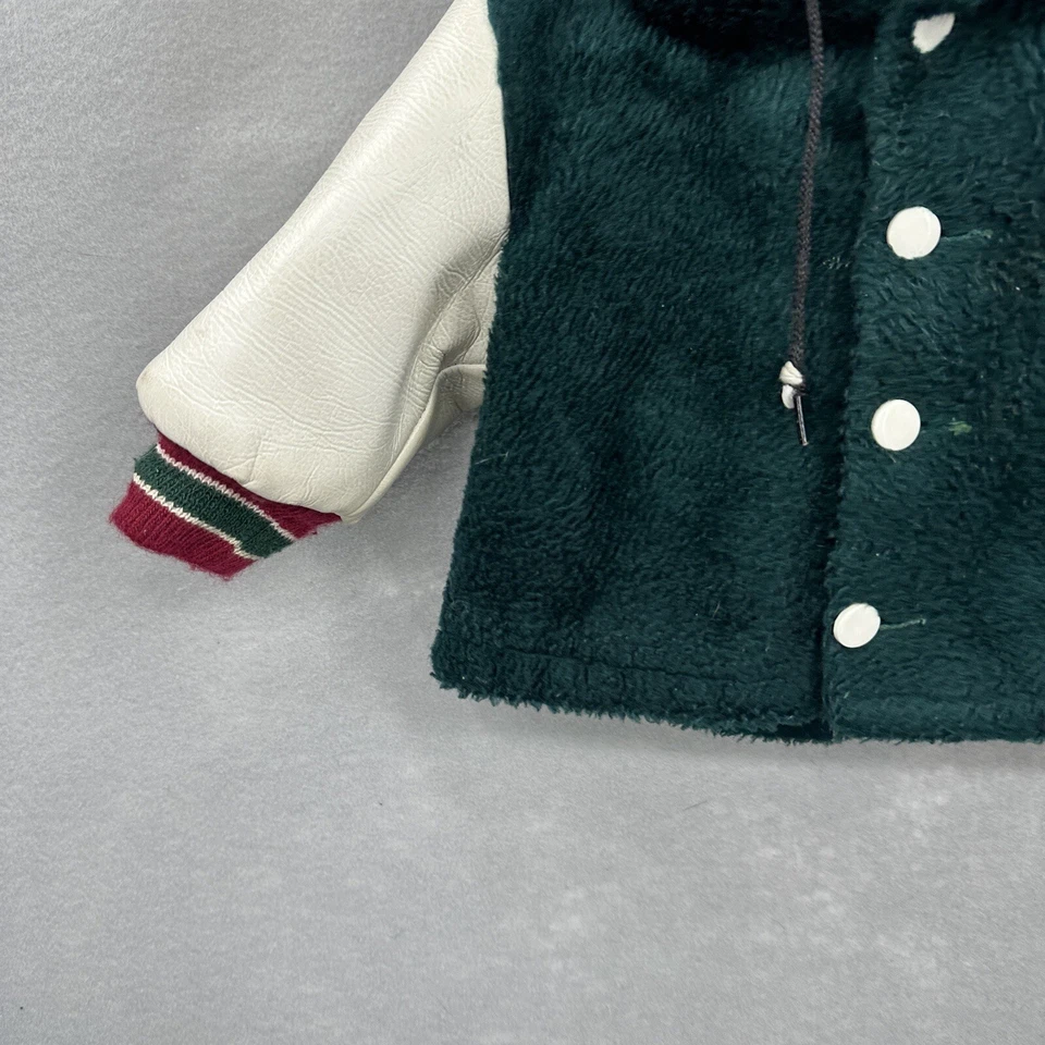 Винтажная детская куртка Sears Letterman 12 месяцев плюшевый медведь с капюшоном Varsity 60-е - Изображение 3 из 4