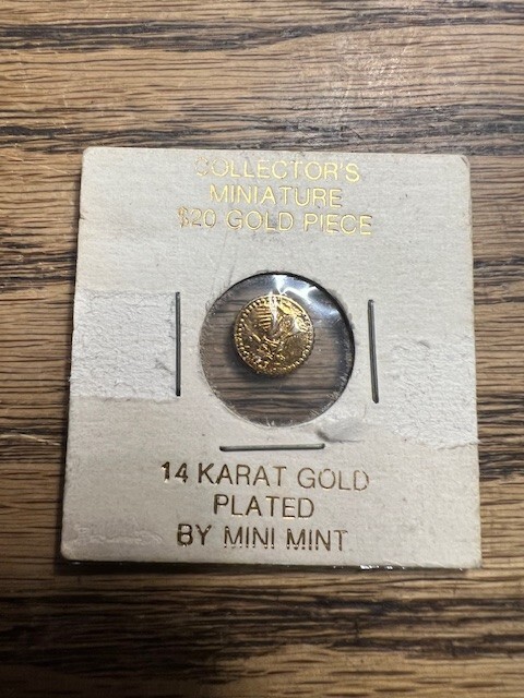 14 Karat Gold Plated Miniature $20 Gold Piece by Mini Mint | eBay