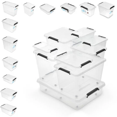 Aufbewahrungsbox mit Deckel Boxen Aufbewahrung Ordnungsboxen Küche Box 34 Größen - Bild 1 von 4
