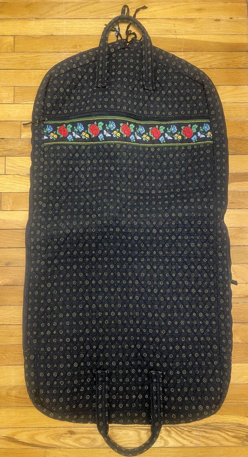 Country Provencal Quilted Floral Garment Bag Multiple Pockets