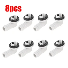 Plastic Air Conditioner AC Drain Hose Connector Elbow Fitting&Rubber Ring 8pcs
