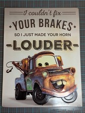 Cars Movie -Tow Mater -Metal Sign Disney Pixar 10"X13" #1308063 Made In USA