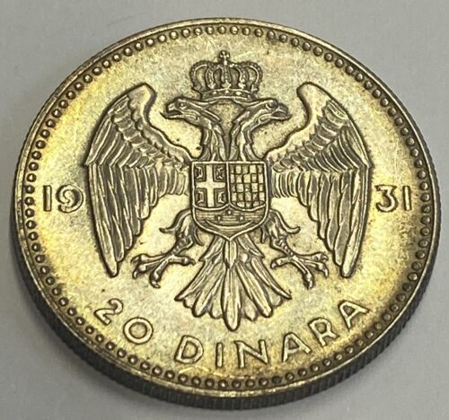 1931 k Jugosławia 20 dinarów (KM-11) BU unc toner - Zdjęcie 1 z 2